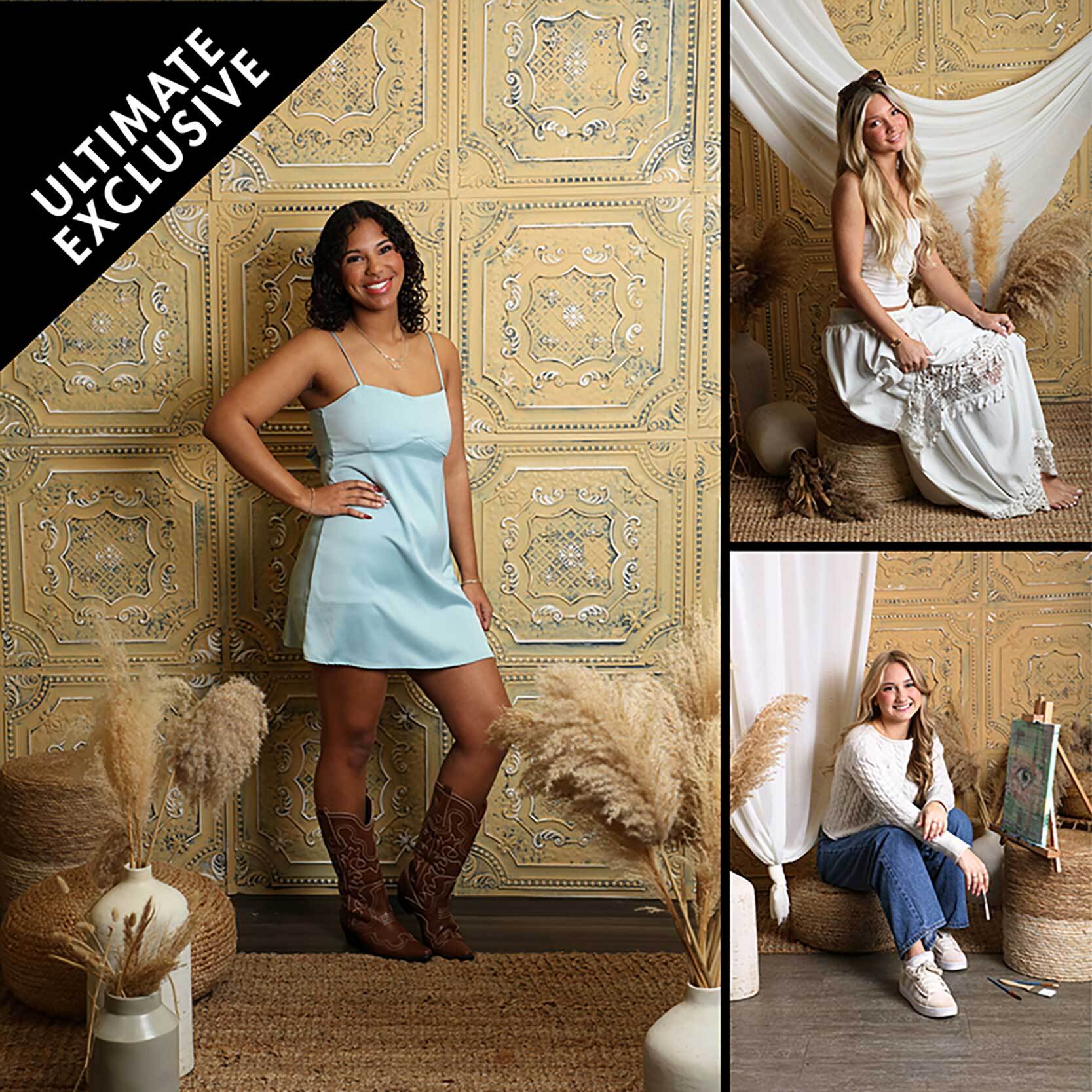 Photo Collage of the Boho Backdrop