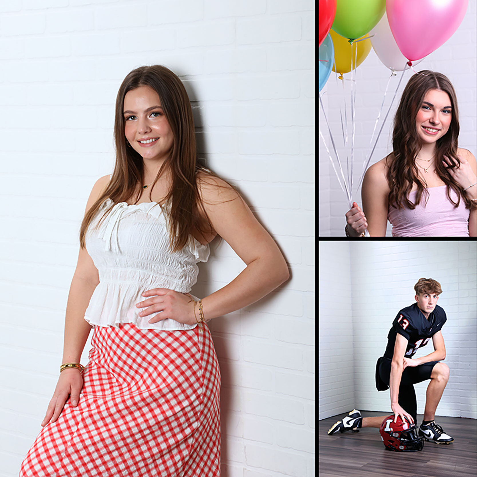Photo Collage of the White Brick Backdrop