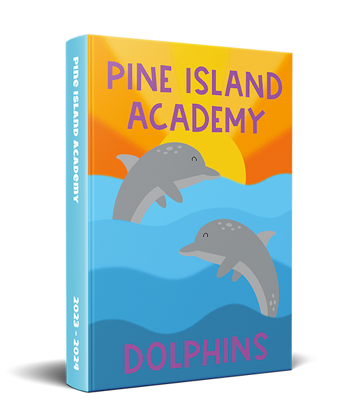 Pine Island Academy Yearbook Cover Mockup